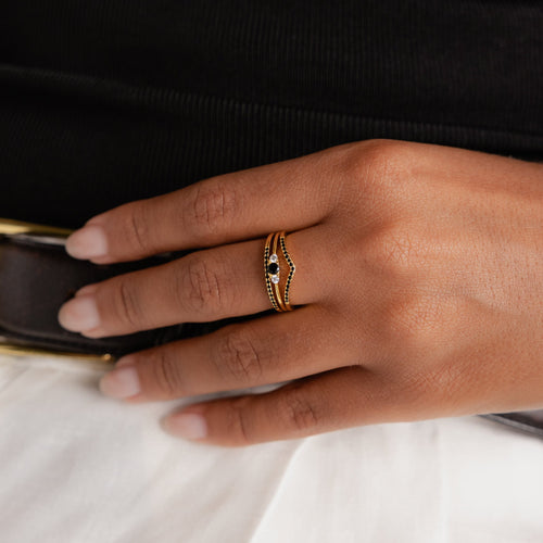 Set of 3 Black Diamond Rings Collection