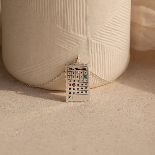 Calendar Birthstone Charm Necklace