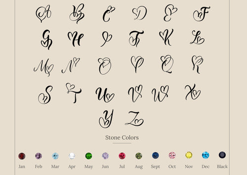 Initial Heart Birthstone Necklace