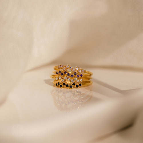 Sparkling Simplicity: The Tiny Cluster Birthstone Ring