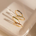 Sparkling Simplicity: The Tiny Cluster Birthstone Ring