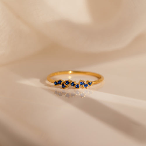 Sparkling Simplicity: The Tiny Cluster Birthstone Ring
