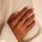 Marquise Birthstone & Pearl Stackable Ring