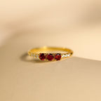 The Pave Triple Birthstone Eternity Ring