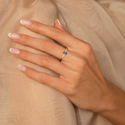 Eternal Elegance: The Pave Oval Birthstone Ring