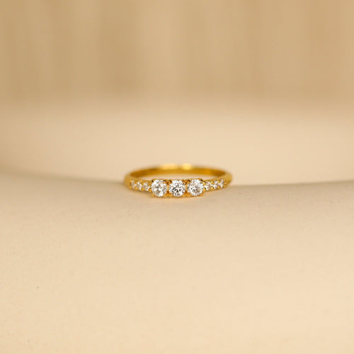 The Pave Triple Birthstone Eternity Ring