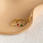 Regal Radiance: The Pave Princess Birthstone Ring