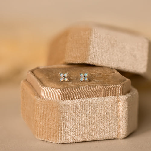 Ivy Opal Flower Studs