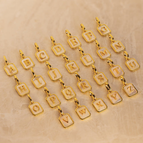 Mother of Pearl Initial Charm