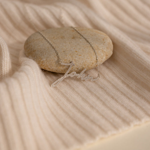 Pave Handwriting Necklace