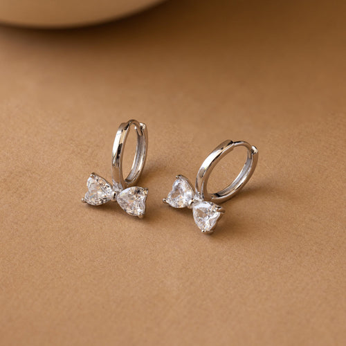 Diamond Bow Hug Earrings