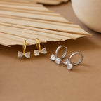 Diamond Bow Hug Earrings