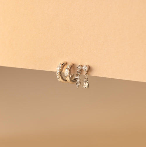 Dainty Pave Earrings Set