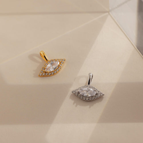 Evil Eye Protection Jewelry Pave Charm Necklace