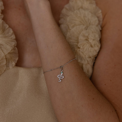 Diamond Serpent Charm Necklace