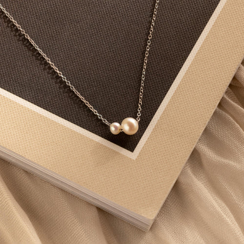 Dainty Duo Pearl Necklace