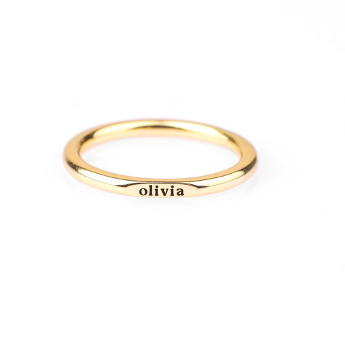 Flat Top Super Tiny Stackable Name Ring
