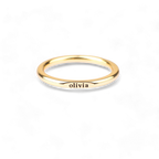 Flat Top Super Tiny Stackable Name Ring