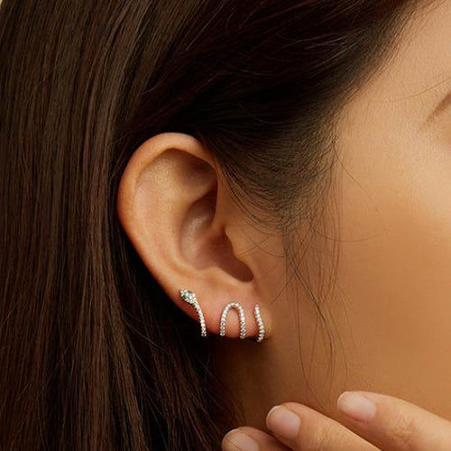 Pave Snake Wrap Earrings