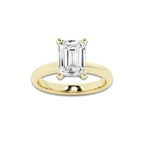 3.00 ctw Emerald Lab-Grown Diamond Minimalist Engagement Ring in 14K Yellow Gold for Women | D Color, VVS1 Clarity, IGI Certified