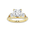 2.62 ctw Asscher Lab-Grown Diamond Side Stone Engagement Ring in 14K Yellow Gold for Women | Colorless E, VS1 Clarity, IGI Certified 2.00 ct Center Diamond
