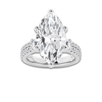 8.96 ctw Marquise Lab-Grown Diamond Three Stone Double Row Engagement Ring in 14K White Gold for Women | D Color, VVS1 Clarity, IGI Certified 8.00 ct Center Diamond