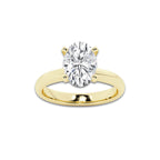 3.00 ctw Oval Lab-Grown Diamond Minimalist Engagement Ring in 14K Yellow Gold for Women | E Color, VS1 Clarity, IGI Certified