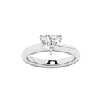 1.00 ctw Heart Lab-Grown Diamond Minimalist Engagement Ring in 14K White Gold for Women | E Color, VS1 Clarity, IGI Certified