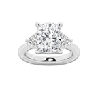 5 3/4 ctw Elongated Cushion Lab Grown Diamond Side Stone Engagement Ring Platinum, D, VVS | 5 ct Center