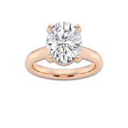 4.00 ctw Oval Lab-Grown Diamond Minimalist Engagement Ring in 14K Rose Gold for Women | E Color, VS1 Clarity, IGI Certified
