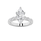 2.94 ctw Marquise Lab-Grown Diamond Twisted Band Engagement Ring in Platinum for Women | Colorless D, VVS1 Clarity, IGI Certified 2.50 ct Center Diamond