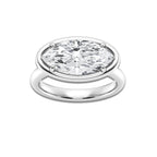 Alexa 4 ctw Marquise Lab Grown Diamond Side Stone Engagement Ring 18K White Gold, D, VVS | IGI Certified, 3 1/2 ct Center