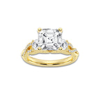 6.61 ctw Asscher Lab-Grown Diamond Side Stone Engagement Ring in 14K Yellow Gold for Women | Colorless D, VVS1 Clarity, IGI Certified 6.00 ct Center Diamond