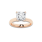 4.00 ctw Asscher Lab-Grown Diamond Minimalist Engagement Ring in 14K Rose Gold for Women | E Color, VS1 Clarity, IGI Certified