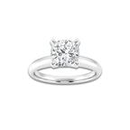2.00 ctw Cushion Lab-Grown Diamond Minimalist Engagement Ring in Platinum for Women | E Color, VS1 Clarity, IGI Certified