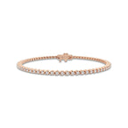 1 ctw Round Lab Grown Diamond Three-Prong Tennis Bracelet - 6 Inches 14K Rose Gold, DE, VS1
