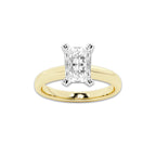 2.00 ctw Radiant Lab-Grown Diamond Minimalist Engagement Ring in 14K White Gold And Yellow Gold for Women | E Color, VS1 Clarity, IGI Certified
