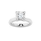 4.00 ctw Asscher Lab-Grown Diamond Minimalist Engagement Ring in 14K White Gold for Women | E Color, VS1 Clarity, IGI Certified