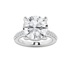 7.40 ctw Round Lab-Grown Diamond Hidden Halo Side Stone Engagement Ring in Platinum for Women | Colorless D, VVS1 Clarity, IGI Certified 7.00 ct Center Diamond