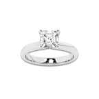 1.50 ctw Asscher Lab-Grown Diamond Minimalist Engagement Ring in 14K White Gold for Women | E Color, VS1 Clarity, IGI Certified