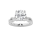 2.25 ctw Round Lab-Grown Diamond Twisted Shank Engagement Ring in Platinum for Women | D Color, VVS1 Clarity, IGI Certified 2.00 ct Center Diamond