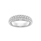 Salsa 1 1/2 ctw Round Lab Grown Diamond Domed Band 14K White Gold, DE, VS1