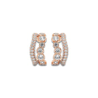 näas Bombë 1 1/4 ctw Round Lab Grown Diamond Cuff Earrings 14K Rose Gold, DE, VS1