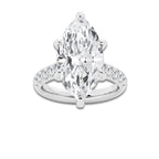 8.55 ctw Marquise Lab-Grown Diamond Pave Engagement Ring in 14K White Gold for Women | D Color, VVS1 Clarity, IGI Certified 8.00 ct Center Diamond