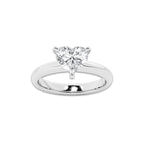 1.50 ctw Heart Lab-Grown Diamond Minimalist Engagement Ring in Platinum for Women | D Color, VVS1 Clarity, IGI Certified
