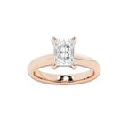 1.50 ctw Radiant Lab-Grown Diamond Minimalist Engagement Ring in 14K Rose Gold for Women | D Color, VVS1 Clarity, IGI Certified