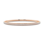 2 ctw Round Lab Grown Diamond Flex Bangle Bracelet - 7 Inches 14K Rose Gold, DE, VS1