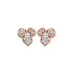 2 ctw Round Lab Grown Diamond Pave Flower Earrings 14K Rose Gold, DE, VS1