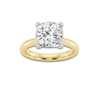 3.00 ctw Cushion Lab-Grown Diamond Solitaire Engagement Ring in 14K White Gold And Yellow Gold for Women | Colorless D, VVS1 Clarity, IGI Certified