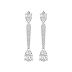 6 3/4 ctw Pear Lab Grown Diamond Drop Earrings 14K White Gold, E, VS1
